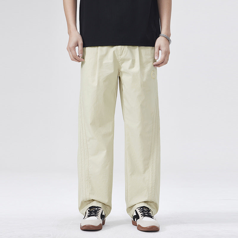 Men Casual Pants Loose Straight Spring Cotton Boys