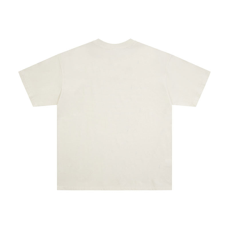 Marcas De Streetwear Vintage Leopard Patch Embroidered Couple Short Sleeve T-Shirt