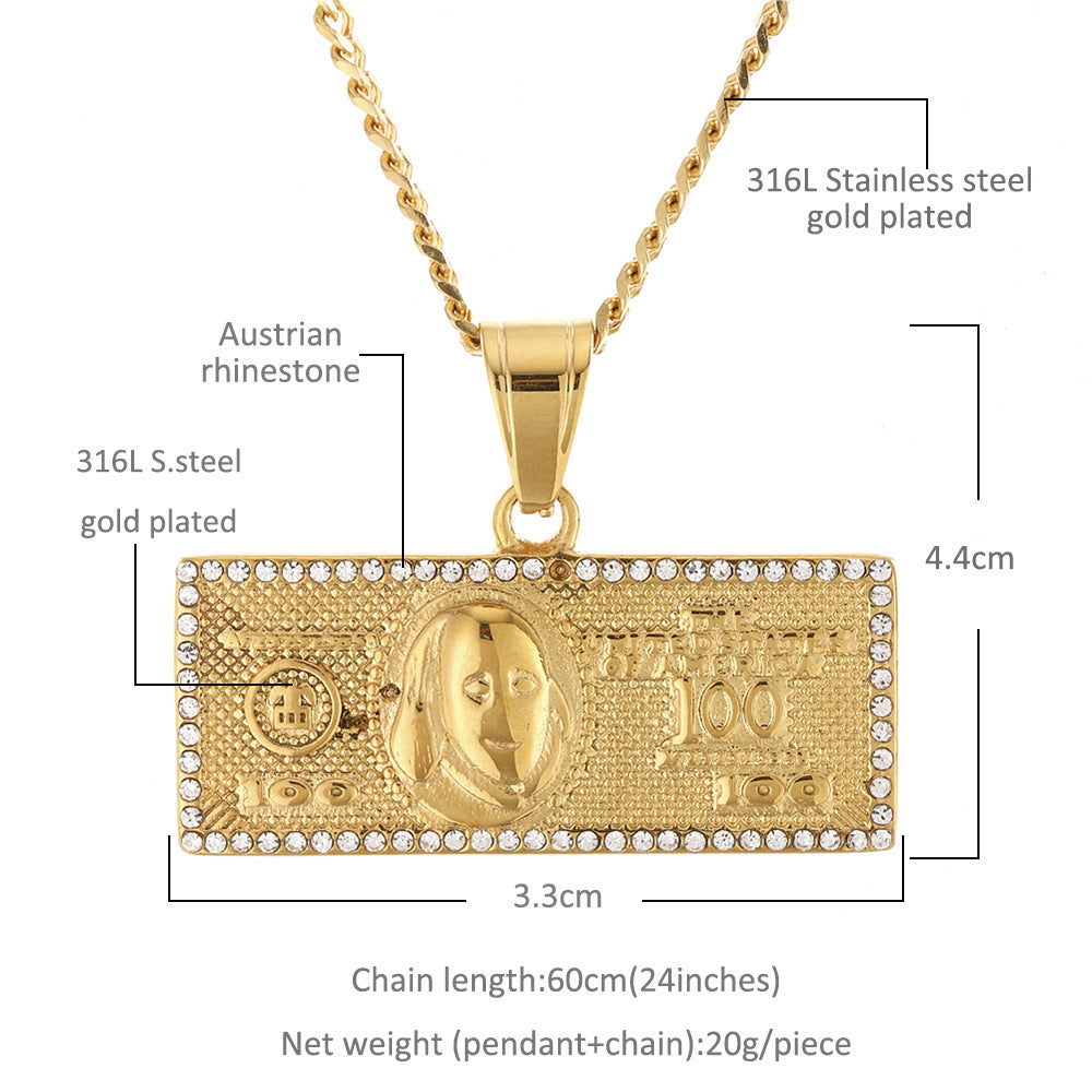 Jewelry Hip Hop Fashion 'Get Rich ' Necklace