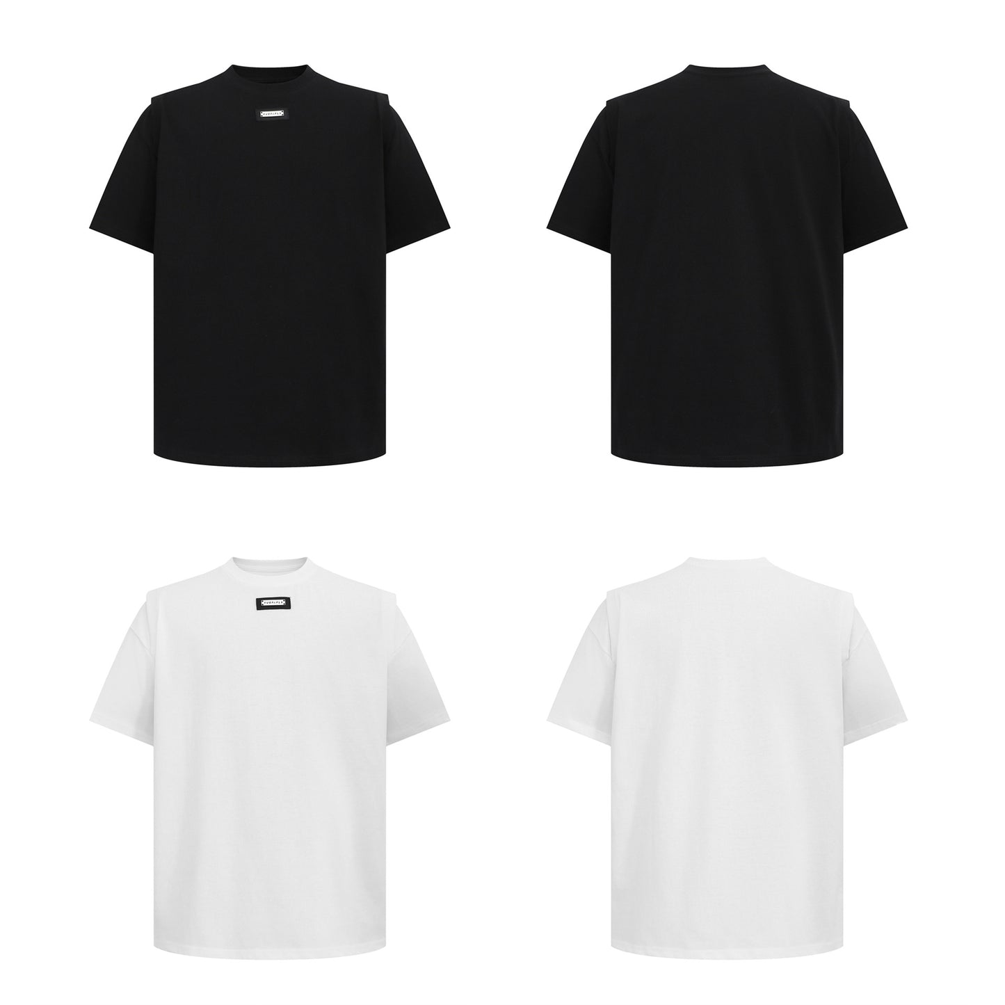 Unisex T-shirts Summer men's and women's simple metal buckle loose short-sleeved T-shirts