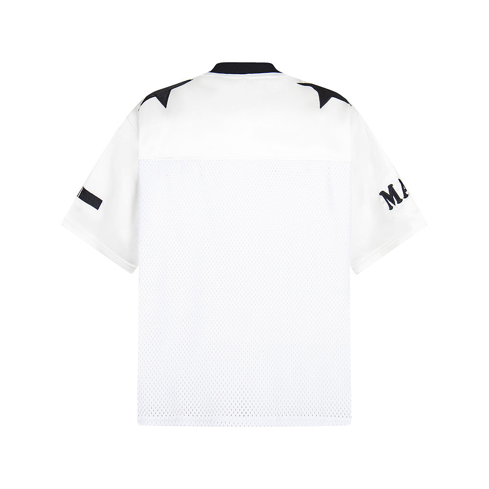 Hip Hop Shirts For Boys V-Neck Love Mesh Short Sleeve T-Shirt