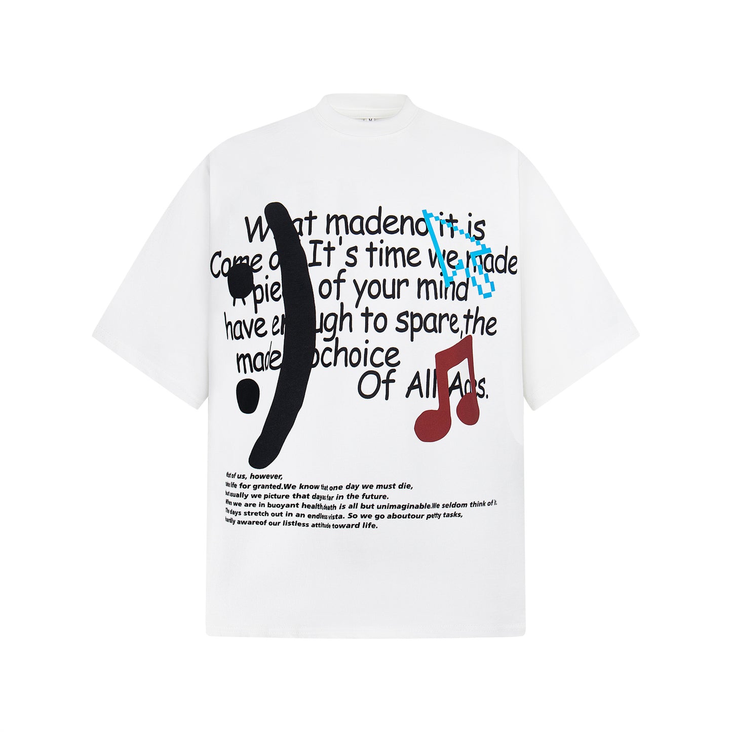 Unisex T-shirts Street Vintage Creative Letter Men's Loose Short Sleeve T-Shirt
