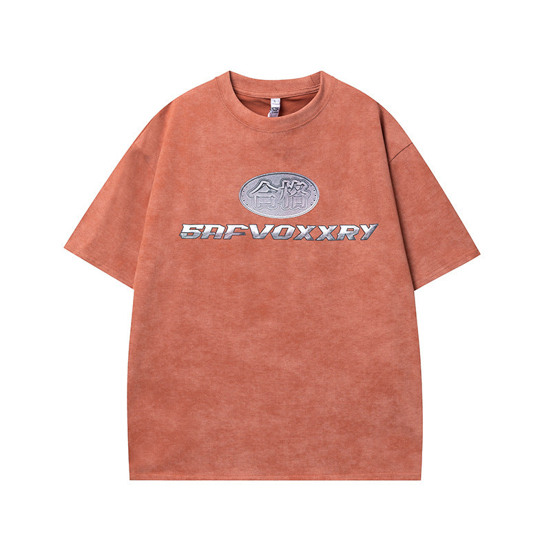 Vintage Tišö Rt Vintage Alphabet Print Short Sleeve T-Shirt Summer Loose Oversize Top
