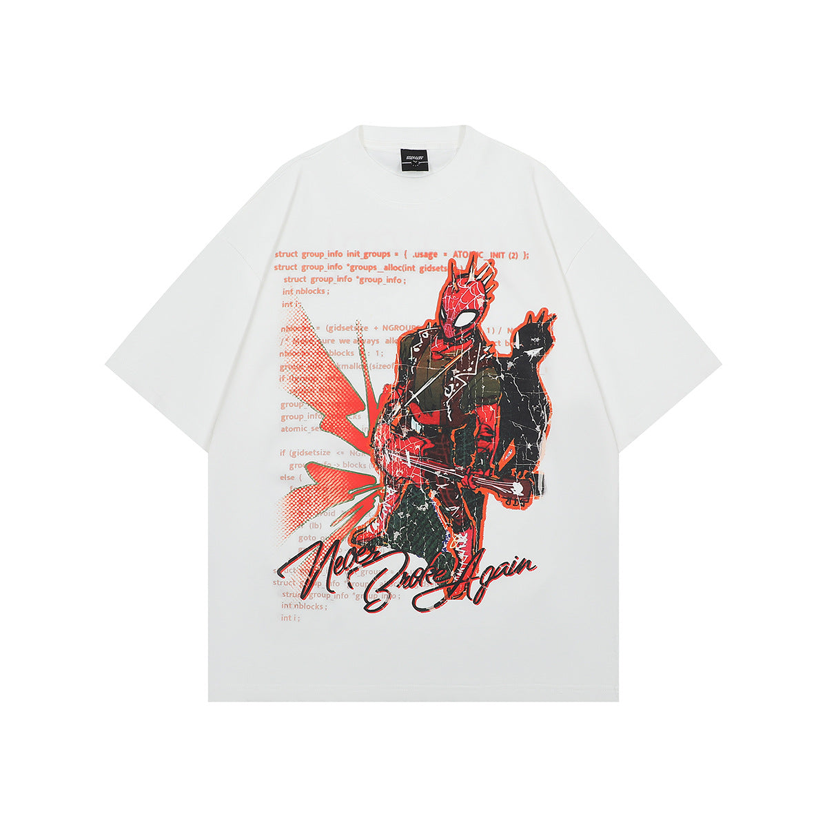 1990 Fashion T-Shirt Summer Washed Cartoon T-Shirt Retro Short Sleeve T-Shirt