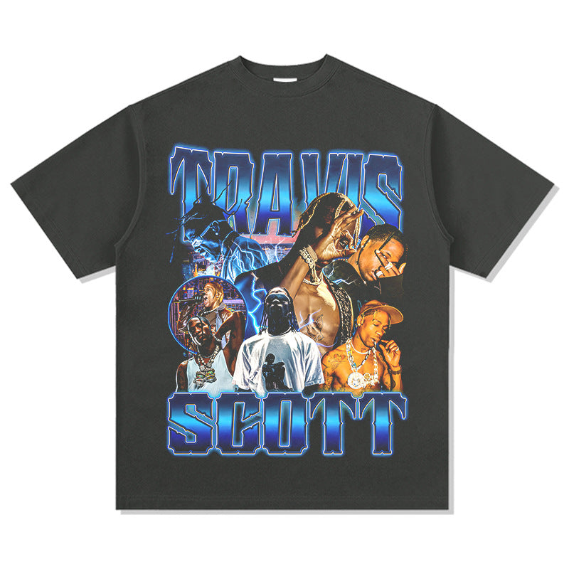New york hip hop shop vintage hip hop scott print short sleeve t-shirt