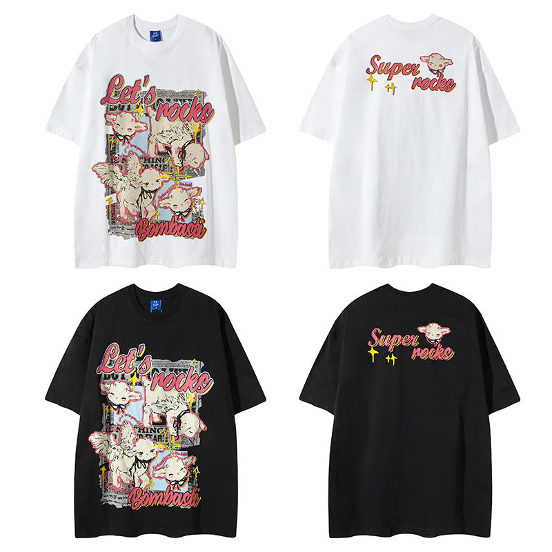 Nyc 1990 Shirt Retro Washing T-Shirt Men's Loose Casual Old Men's Short Sleeve T-Shirt