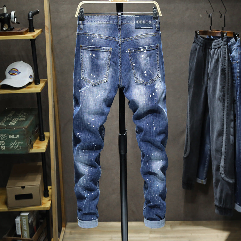 1990 Fashion Jeans Ripped Denim Trousers