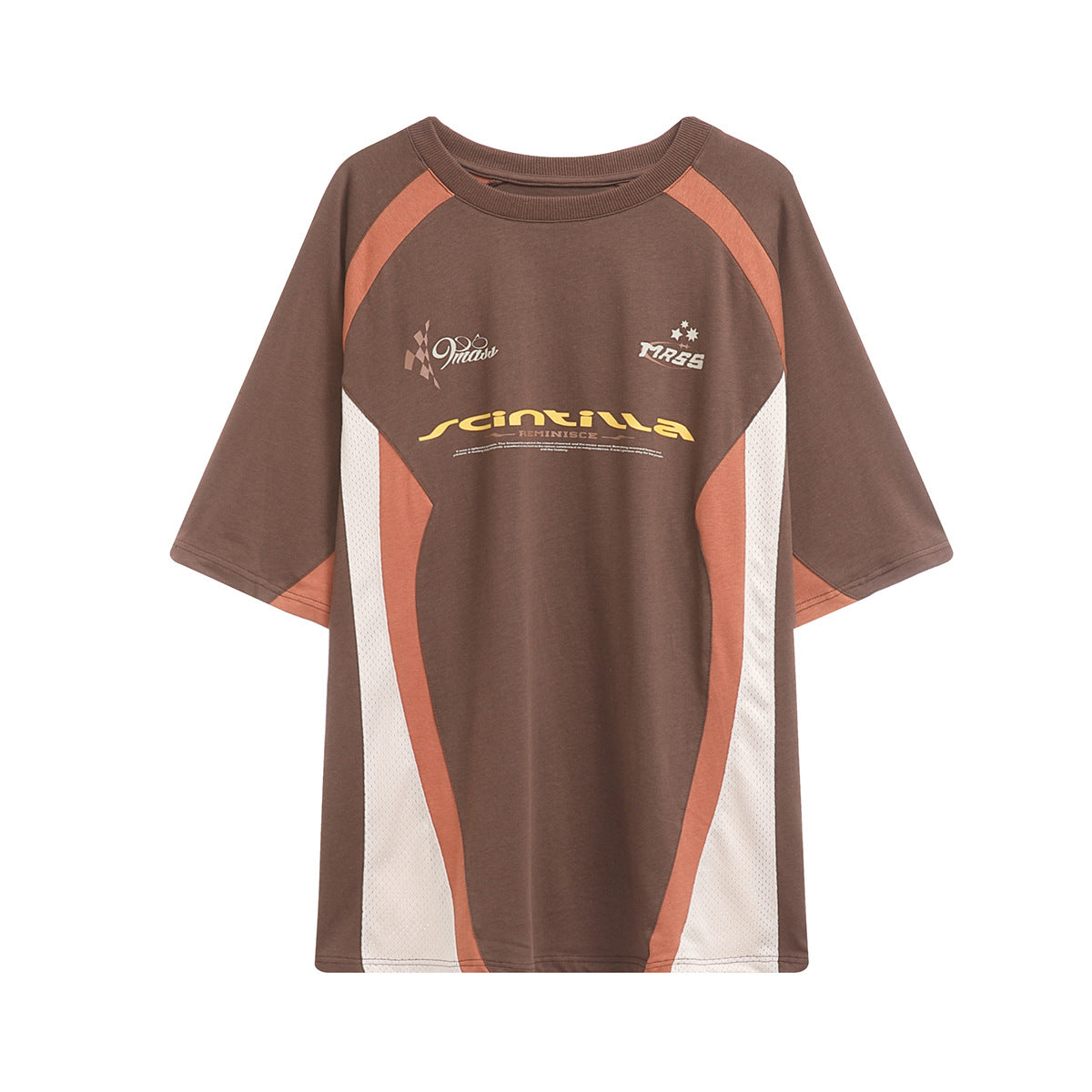 60s Style T Shirts Loose Locomotive Wind Mesh Short Sleeve T