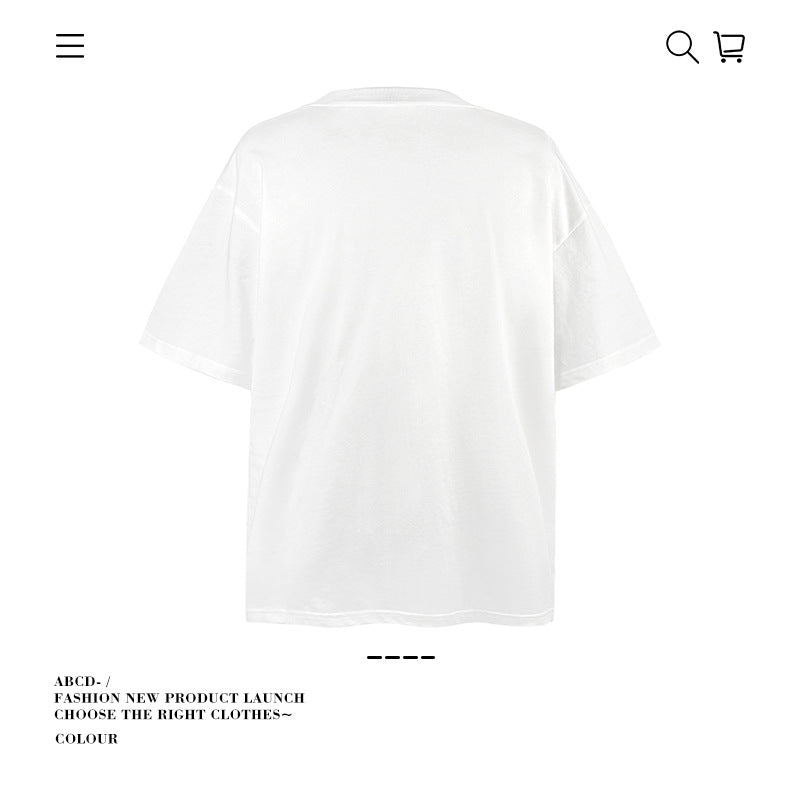 American vintage street T-shirt cotton vintage men and women loose summer
