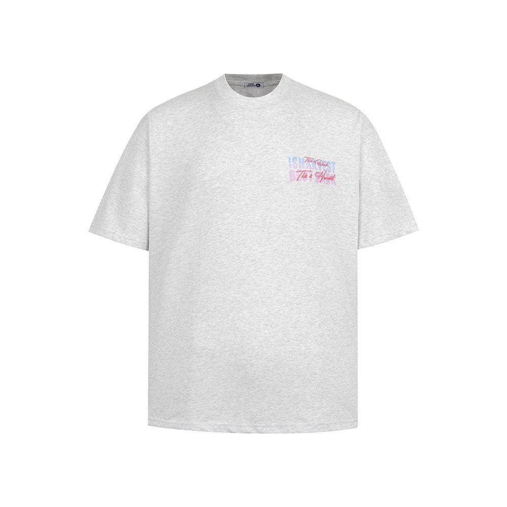 New York Hip Hop Style Vintage Short Sleeve T-Shirt Printed Letter Crew Neck