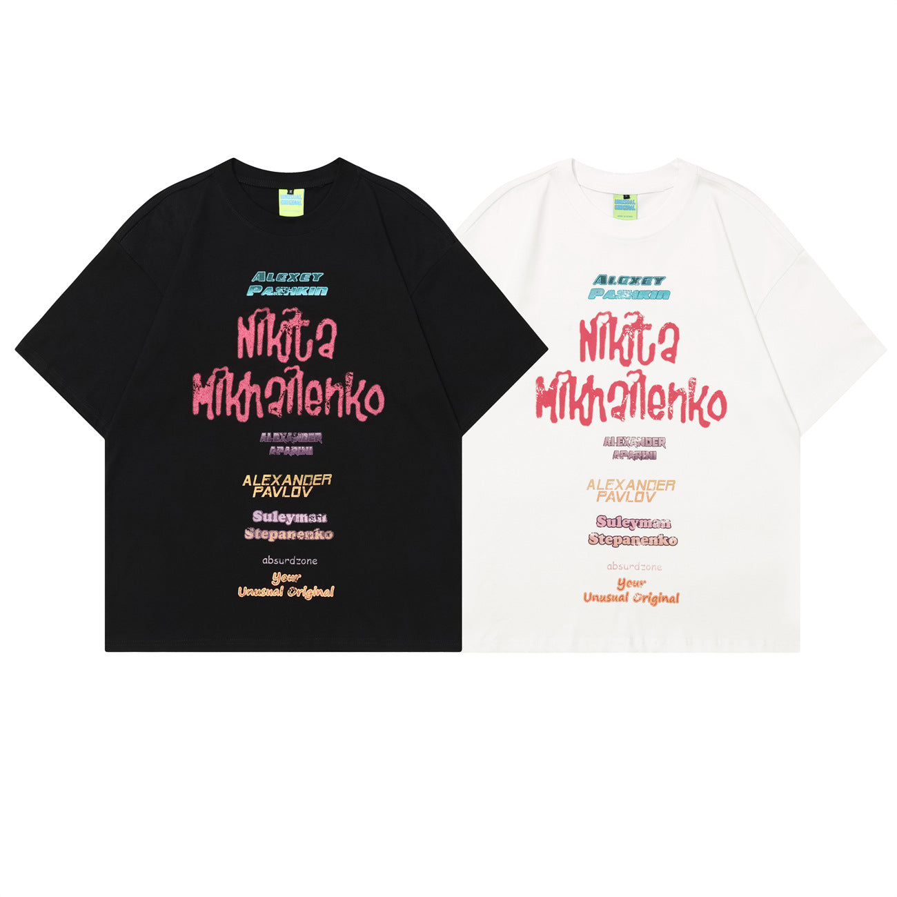 Unisex T-shirts Summer Color Letter Men's Loose Short Sleeve T-Shirt