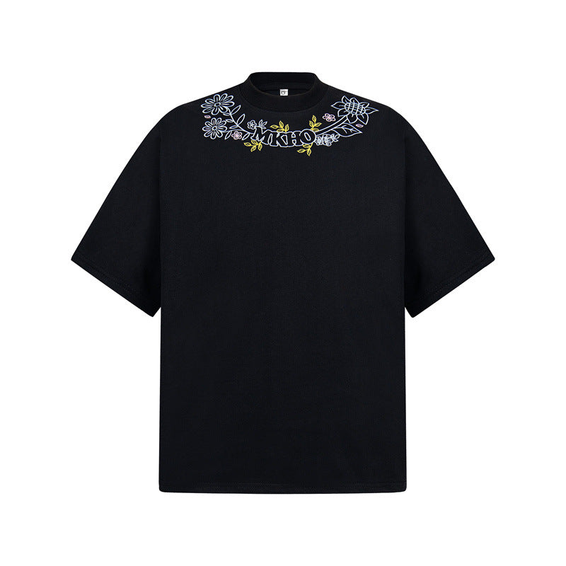 Casual Street Wear Vintage Alphabet Print T-Shirt Loose