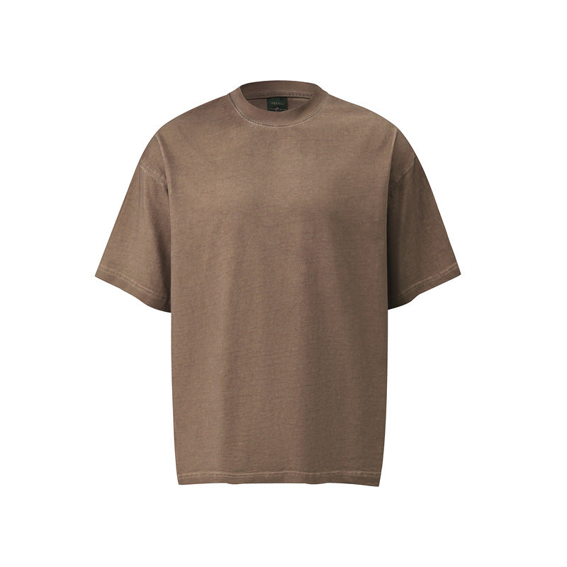 Hip hop clothing new york summer short sleeves retro washed old loose t-shirt