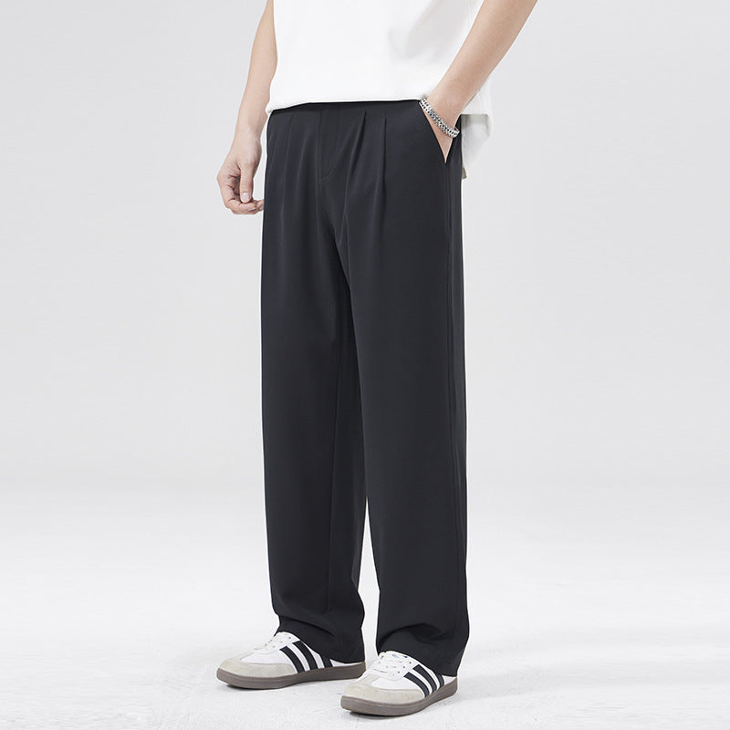 Men Casual Pants Spring/Summer Loose Straight Men's Wide Leg Pants