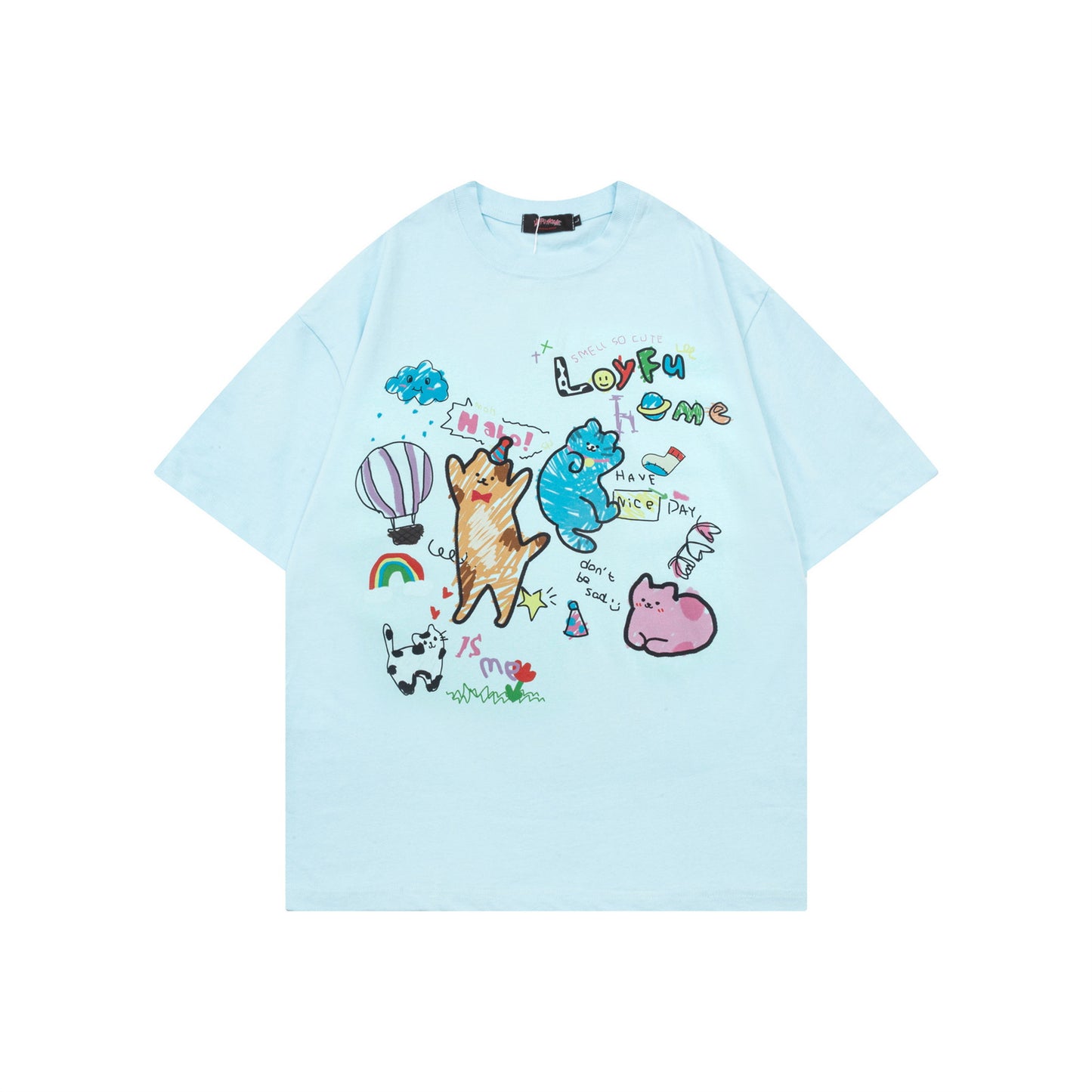Vintage tarz t shirt cartoon graffiti short sleeve t-shirt summer oversize top