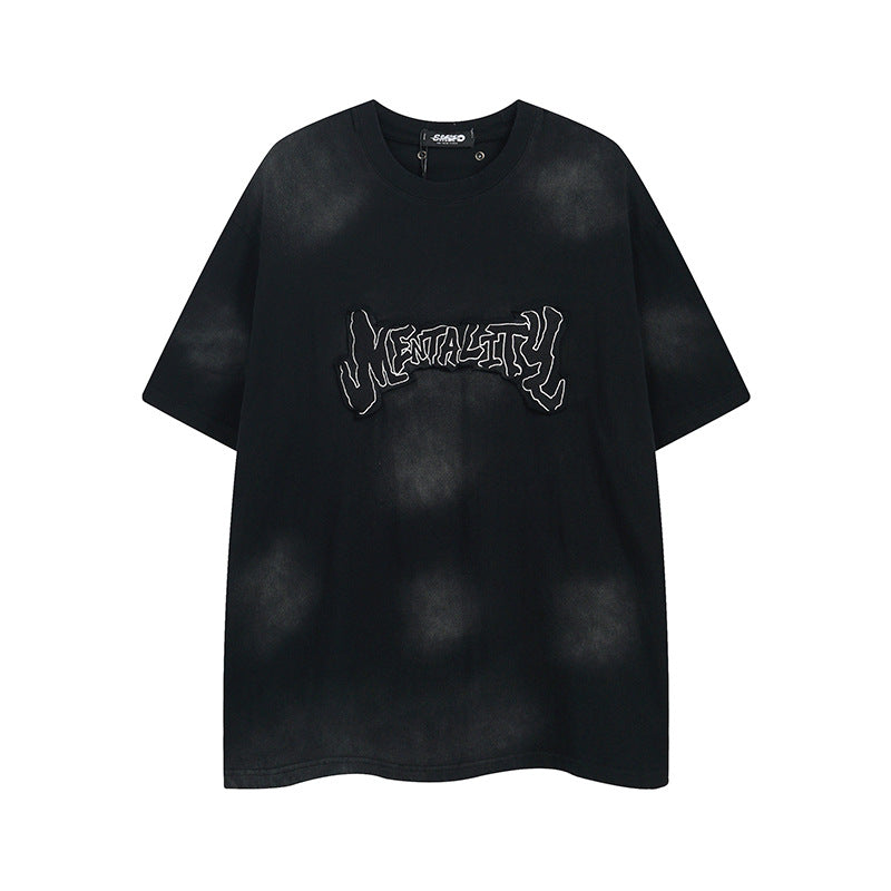 Hip hop shirt summer old embroidery T-shirt vintage