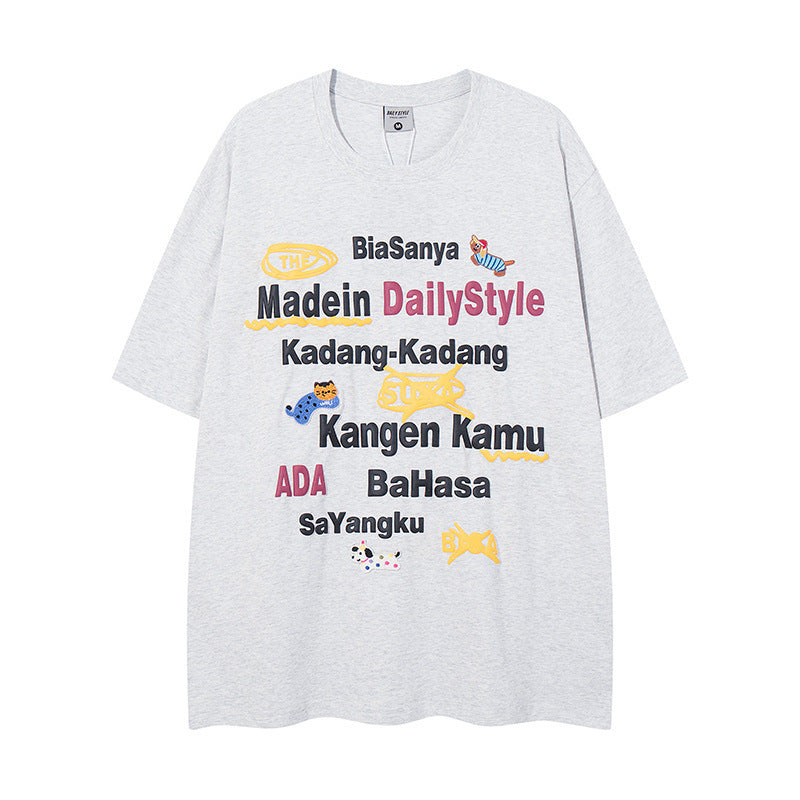 Camisetas streetwear Summer Vintage Casual Loose Short Sleeve T-Shirt