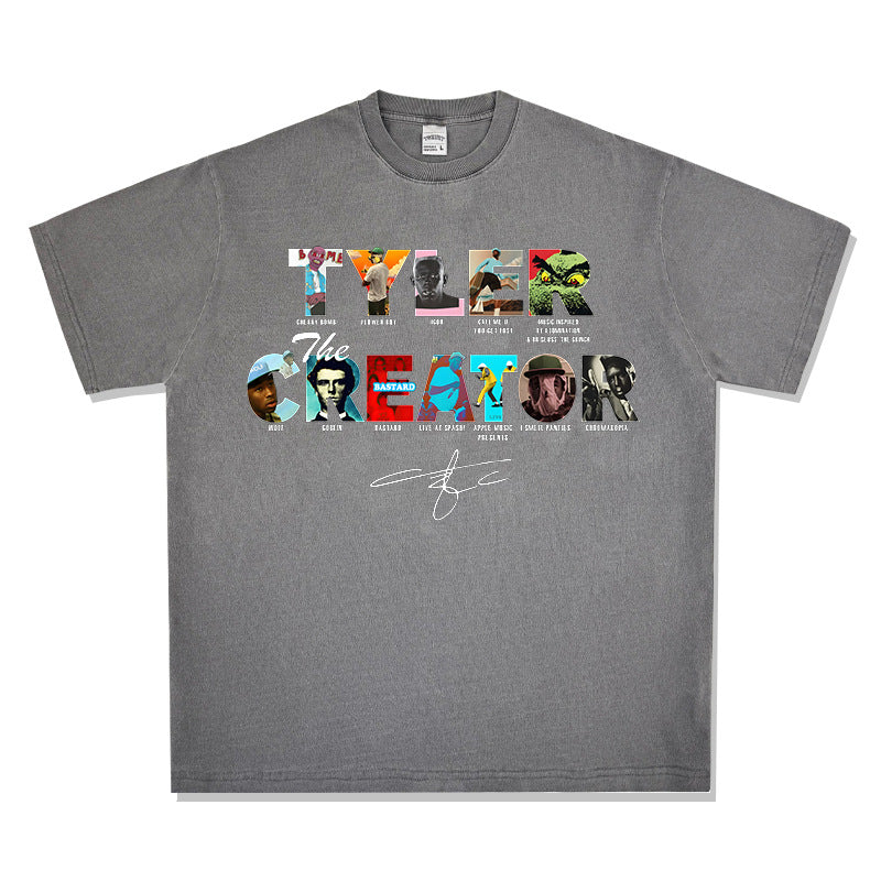 New york hip hop shop vintage hip hop The Creator Taylor print short sleeve t-shirt
