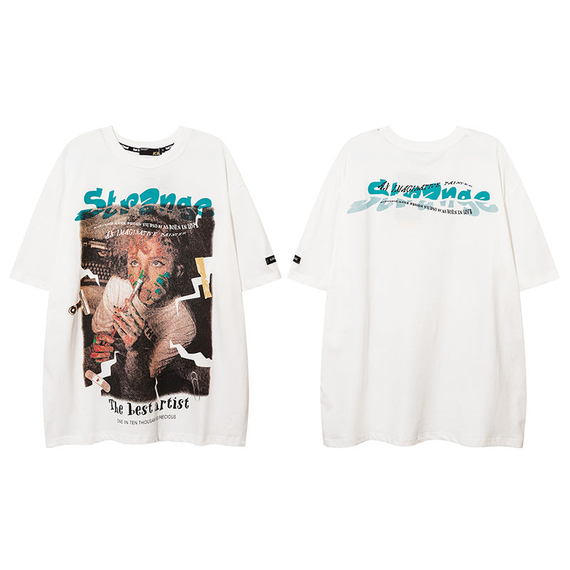 Vintage T Shirts Hip Hop Short Sleeve T-Shirt Summer Loose Half Sleeve