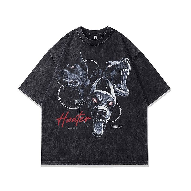 Ropa Vintage Hombre Doberman Print Old Short Sleeve T-Shirt