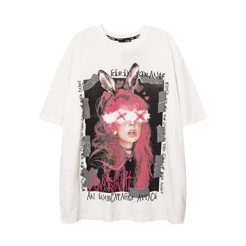 1990 Fashion T-Shirt Y2K Printed T-Shirt Short Sleeve Crew Neck T-Shirt