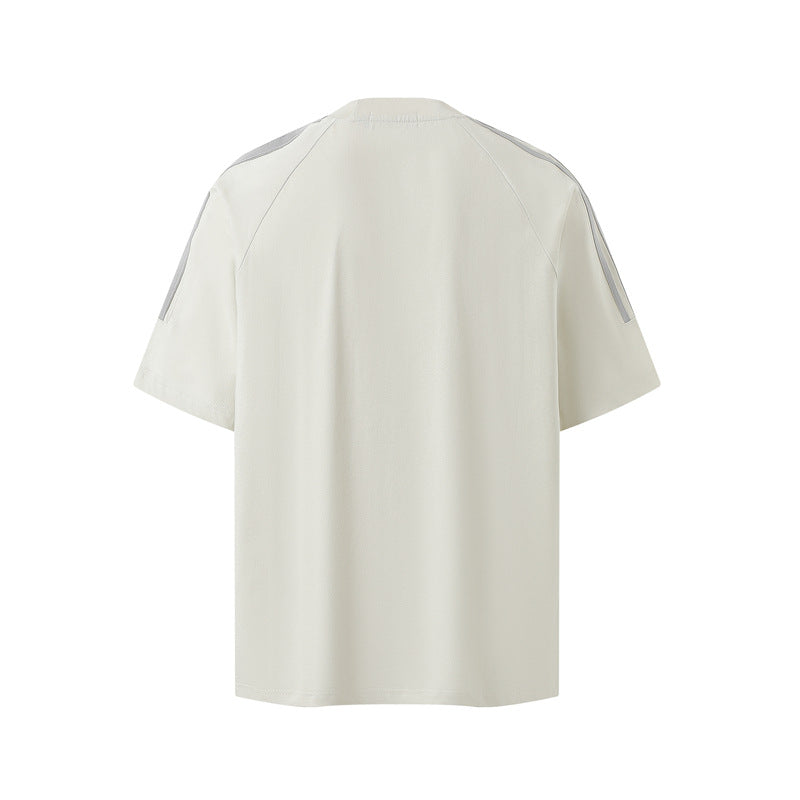Casual Street Wear Vintage Striped Sports Top Short Sleeve T-Shirt