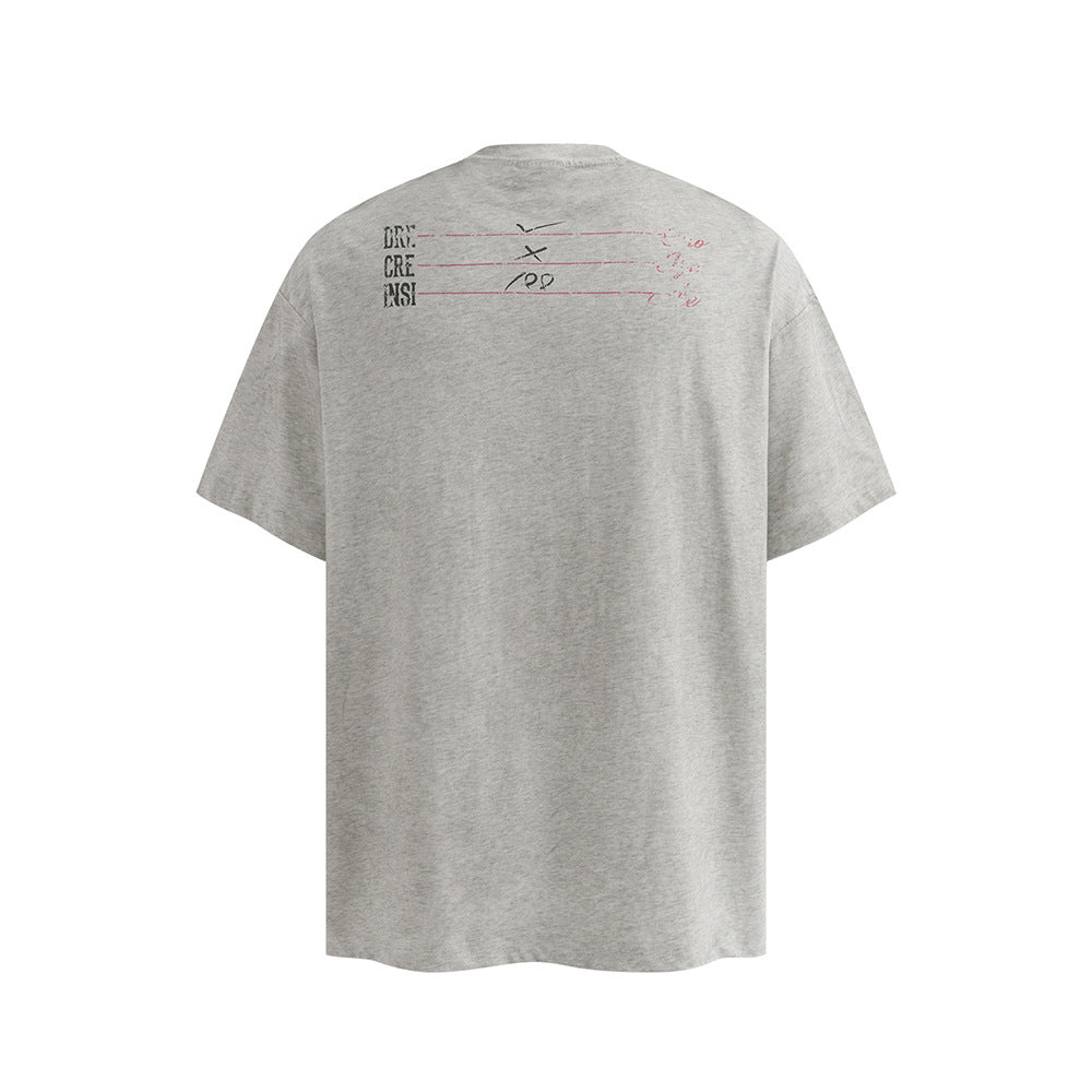 Vintage Usa Shirt Vintage Old Letter Print Short Sleeve T-Shirt