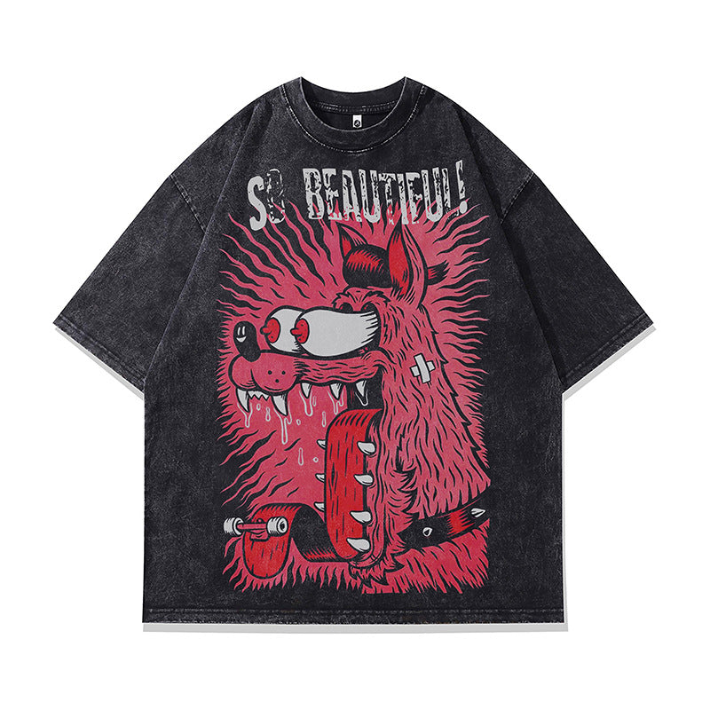 Ropa Vintage Hombre Washed Old Short Sleeve T-Shirt