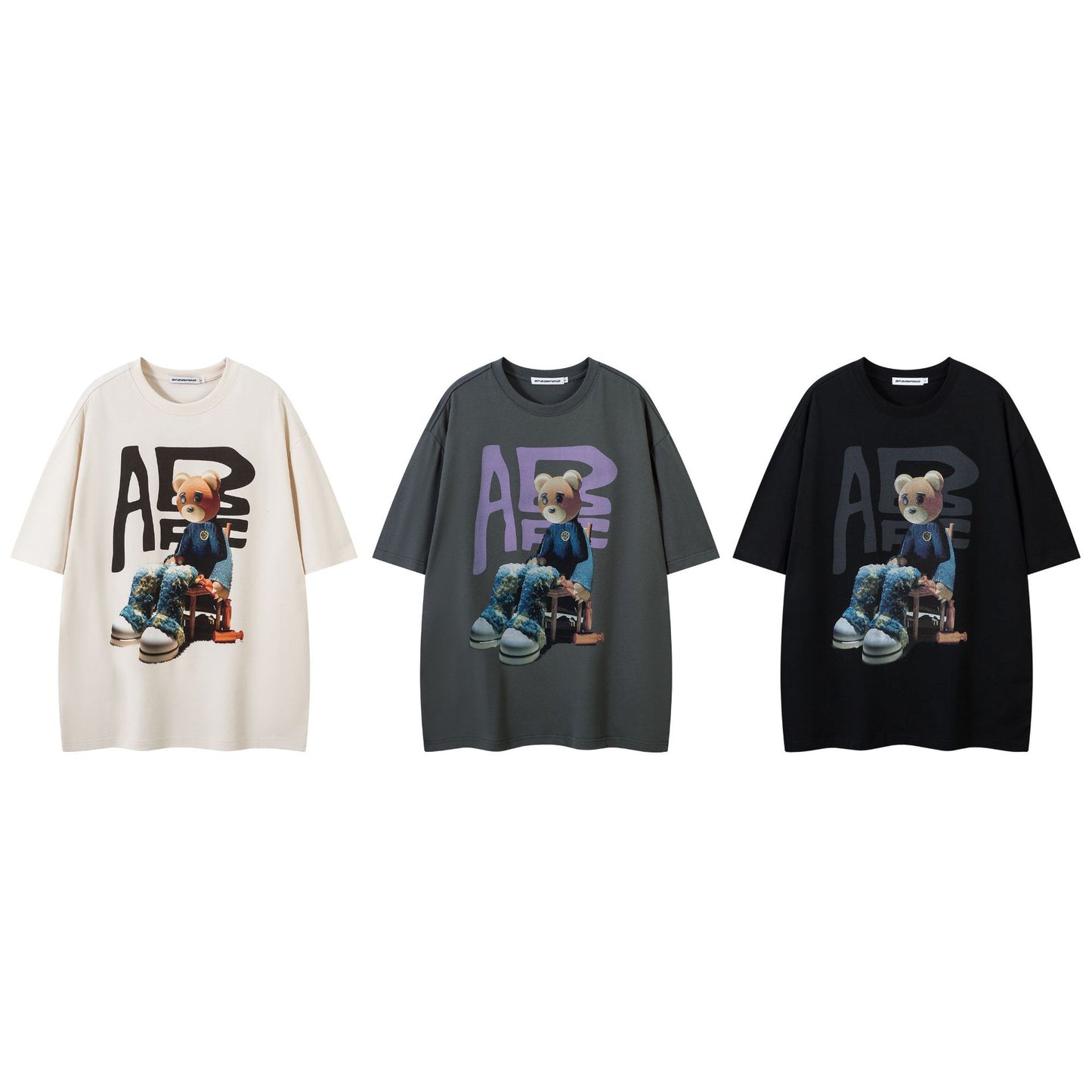 60s Style T Shirts Summer Vintage Cartoon Anime T-Shirt Short Sleeve