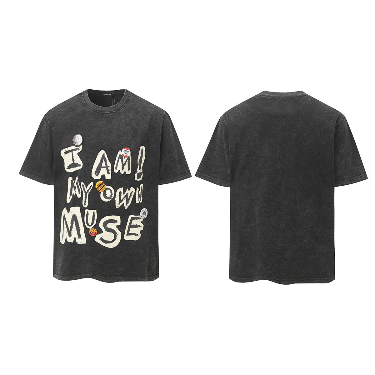 Vestimenta De Los 90 Summer Washed Old T-Shirt Loose Vintage Graffiti T-Shirt