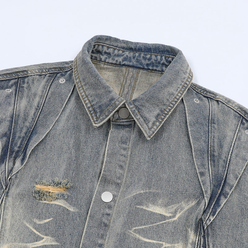 Hip Hop Shirts For Boys Summer Washed Jeans Hip Hop Denim