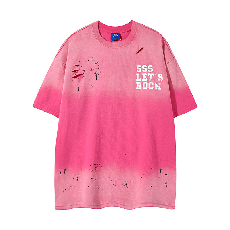 Nyc 1990 Shirt retro wash do old gradual change short sleeve t-shirt