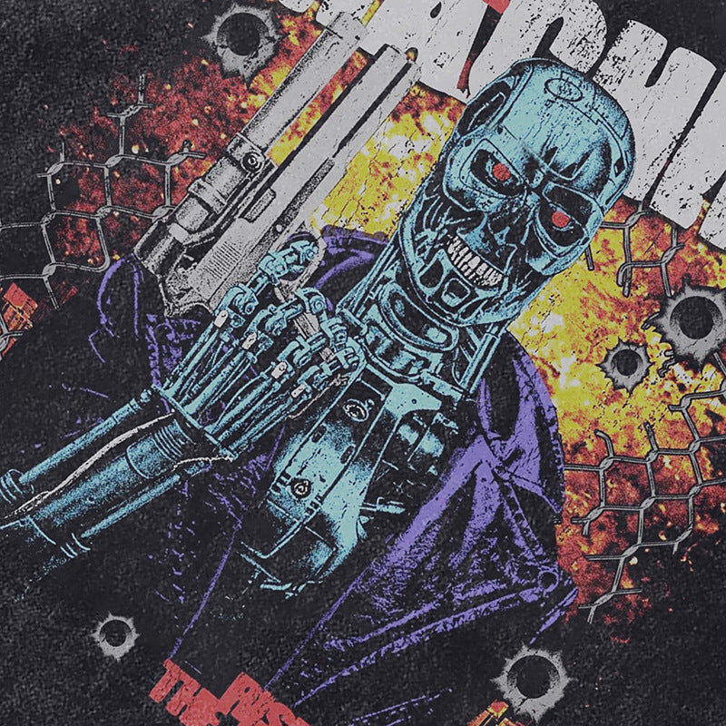 Ropa Vintage Hombre Skull Print Short Sleeve T-Shirt