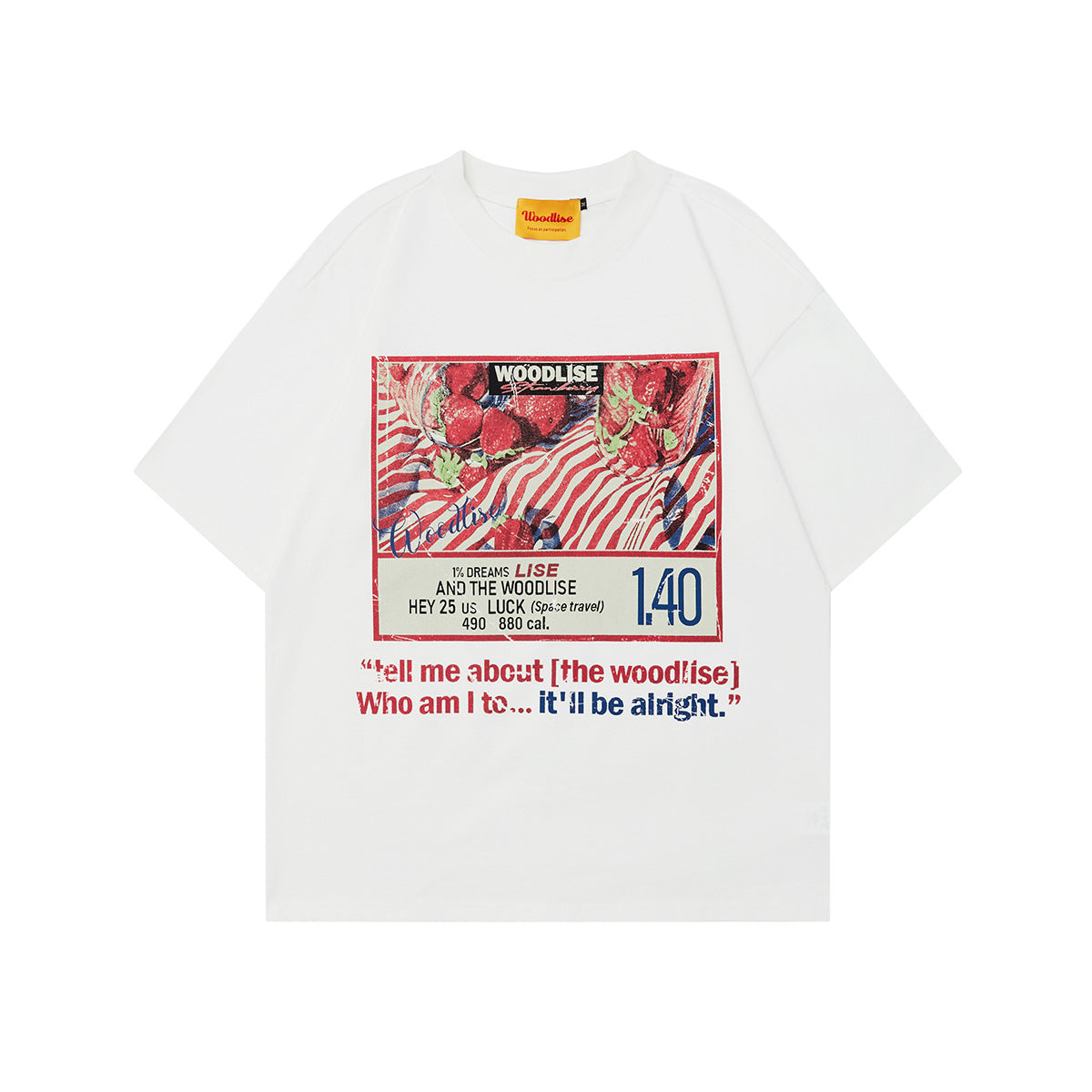 90s West Coast Hip Hop Fashion T Shirts Strawberry Print Half Sleeve Top