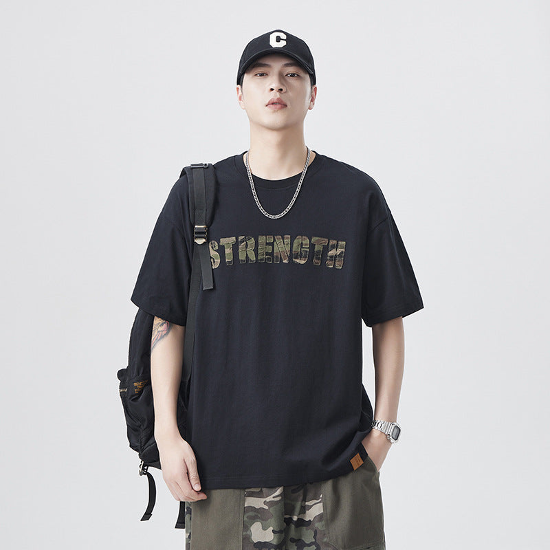 Men T-shirts Embroidered Short Sleeves Summer Loose