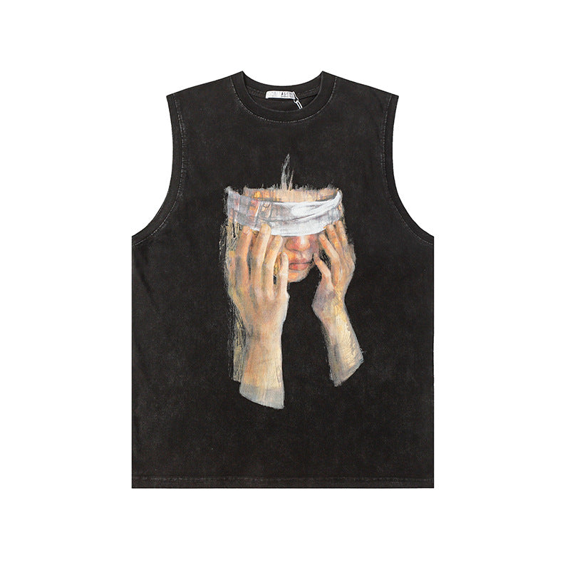 Vintage Usa Shirt Vintage Tank Summer Loose T-Shirt
