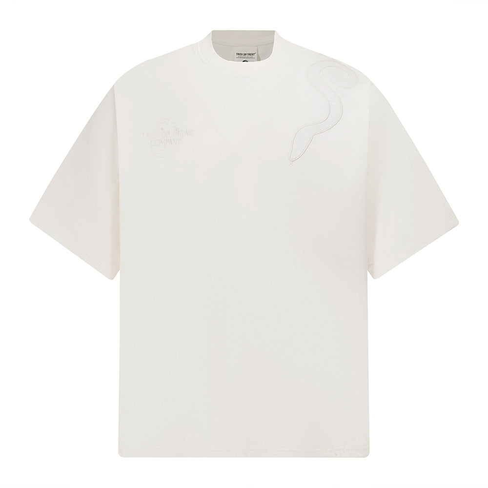 Nostalgia T Shirts Year of the Snake Limited Embroidery Short Sleeve T-Shirt