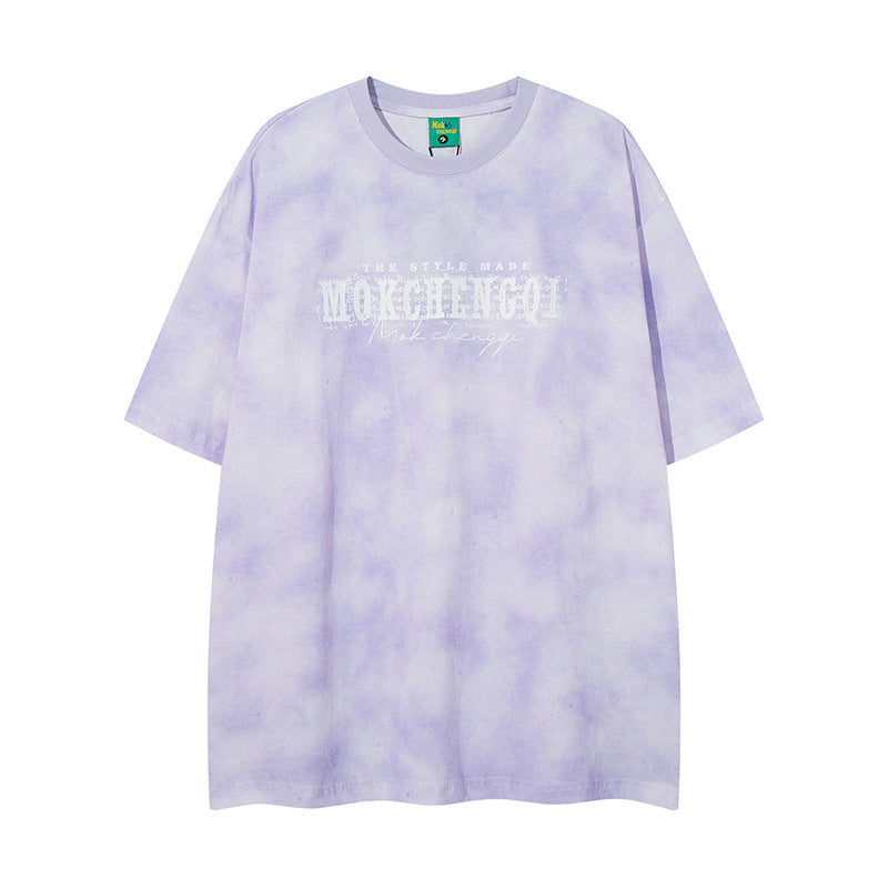 Nyc T Shirt Tie-dye Crew Neck Short Sleeve T-Shirt Summer Loose Casual Top