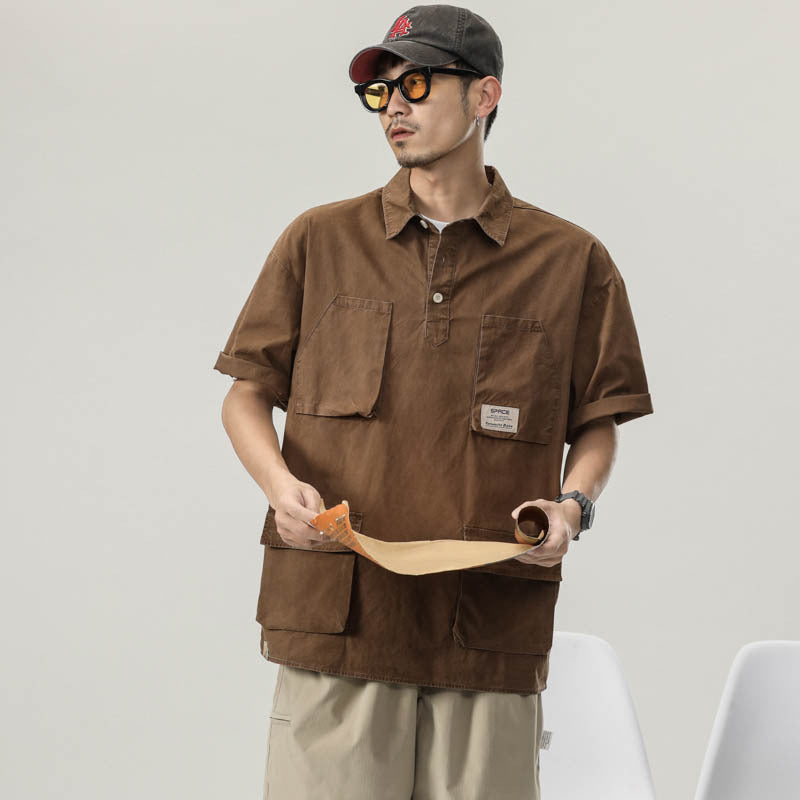 Men T-shirts Short Sleeve Shirt Summer Vintage Shirt