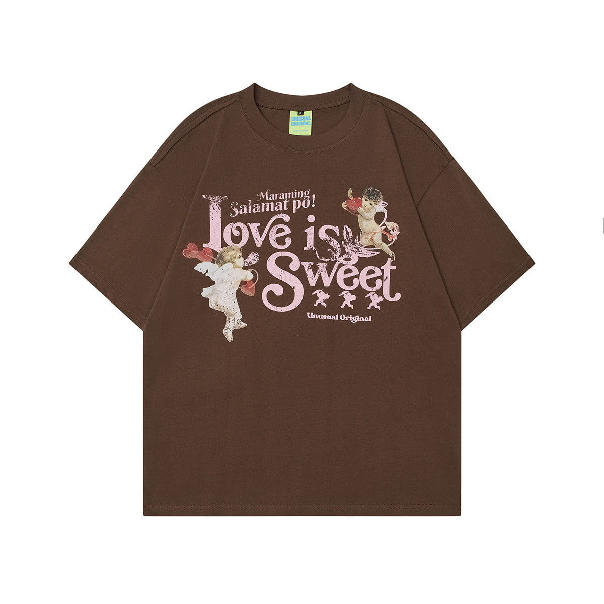 Unisex T-shirts Summer Angel Fun Cartoon Men's Loose Short Sleeve T-Shirt