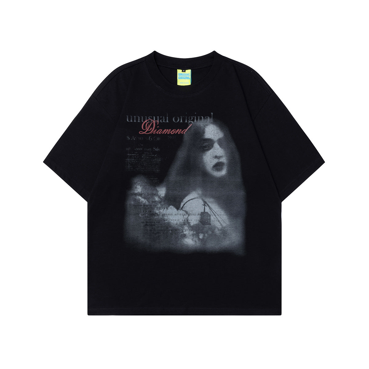 90s West Coast Hip Hop Fashion T Shirts Vintage Old Fuzzy Portrait Print Oversize Short Sleeve T-Shirt