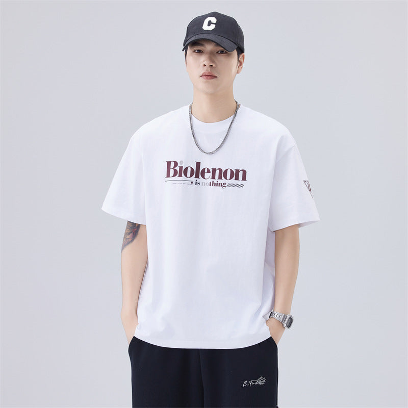 Mens T-shirts Summer Print Short Sleeve Vintage Loose