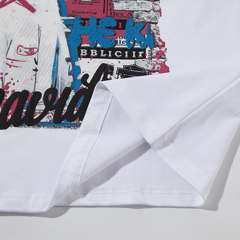 Nyc 1990 Shirt Vintage Cartoon Print Short Sleeve T-Shirt Oversize Top
