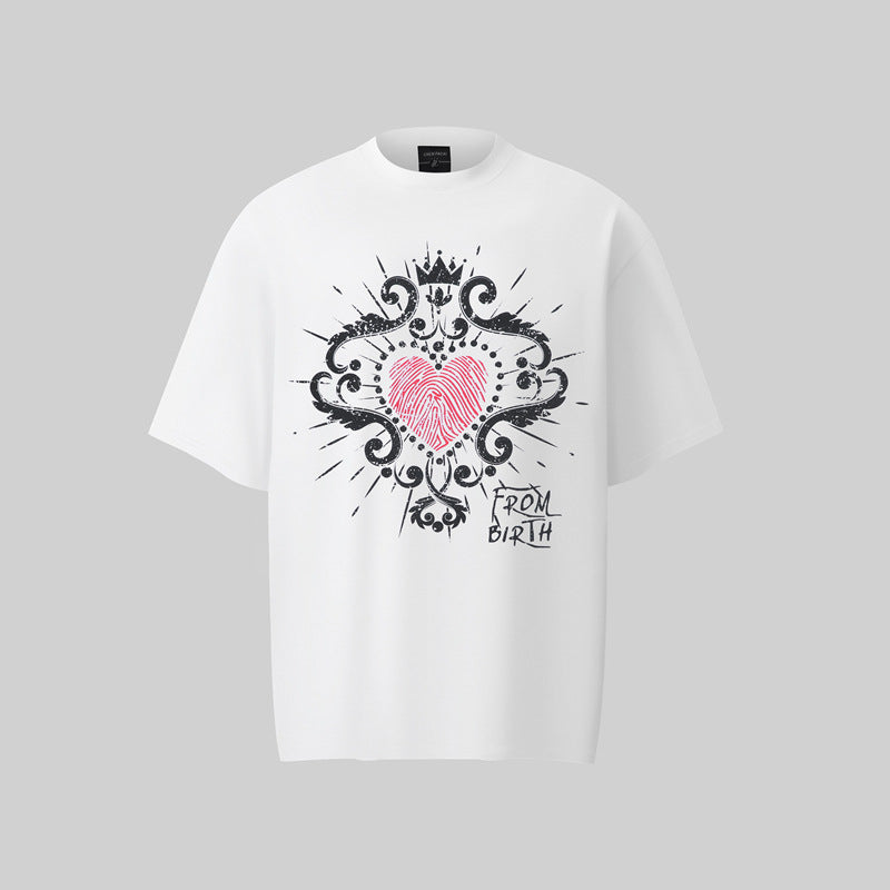 Camisas Retros Love Around Printed Short Sleeve T-Shirt