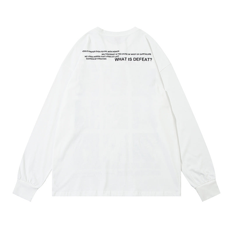 Marcas De Streetwear Loose Hip Hop Classic Rap Star Character Print Crew Neck Long Sleeve T-Shirt