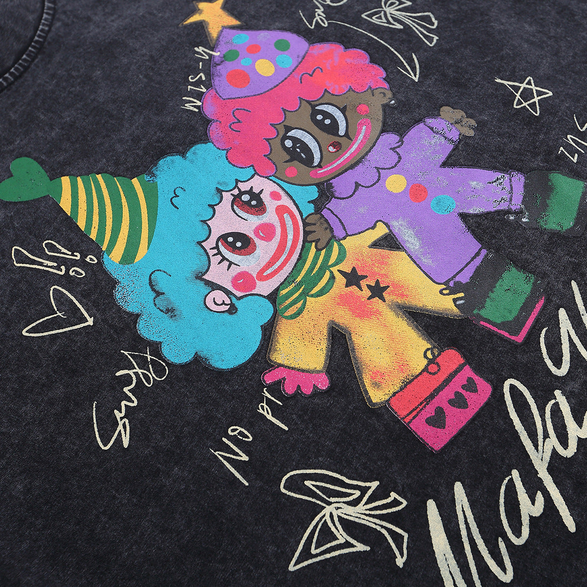 Ye T Shirt Summer Retro T-Shirt Loose Wash Old Graffiti