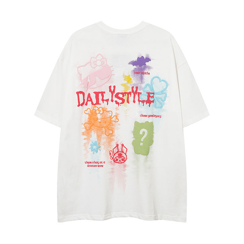 Camisetas streetwear Summer Vintage Loose Short Sleeve T-Shirt