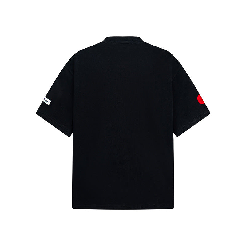 Vintage Usa Shirt Vintage Crew Neck T-Shirt Embroidery Loose Casual