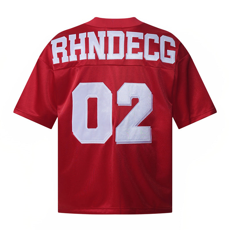 Hip Hop Shirts For Boys Hip Hop Rugby Shirt Printed Short Sleeve T-Shirt Loose, T-Shirt