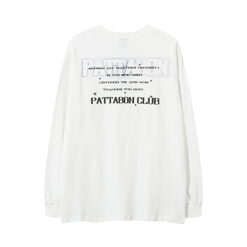 Marcas De Streetwea Letter Necklace Long Sleeve T-Shirt Spring and Autumn Oversize